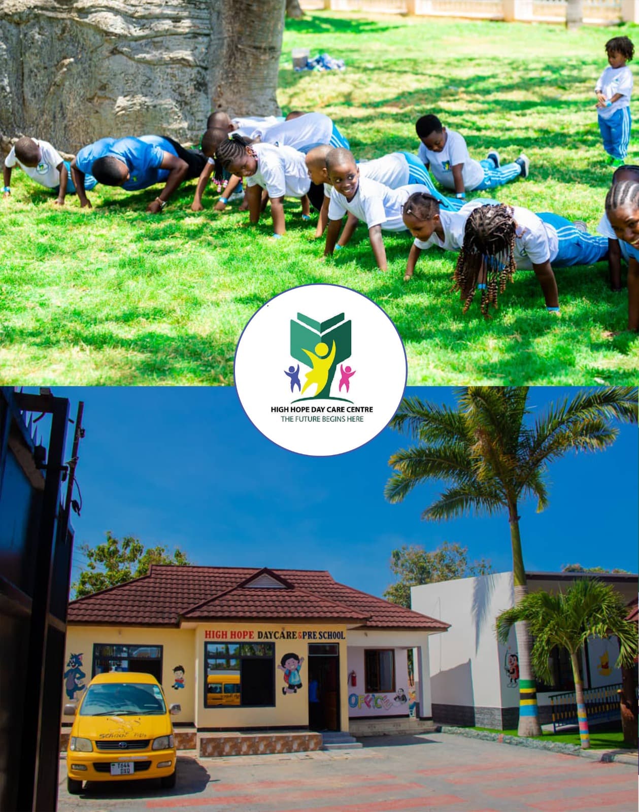 Children exercising outdoors