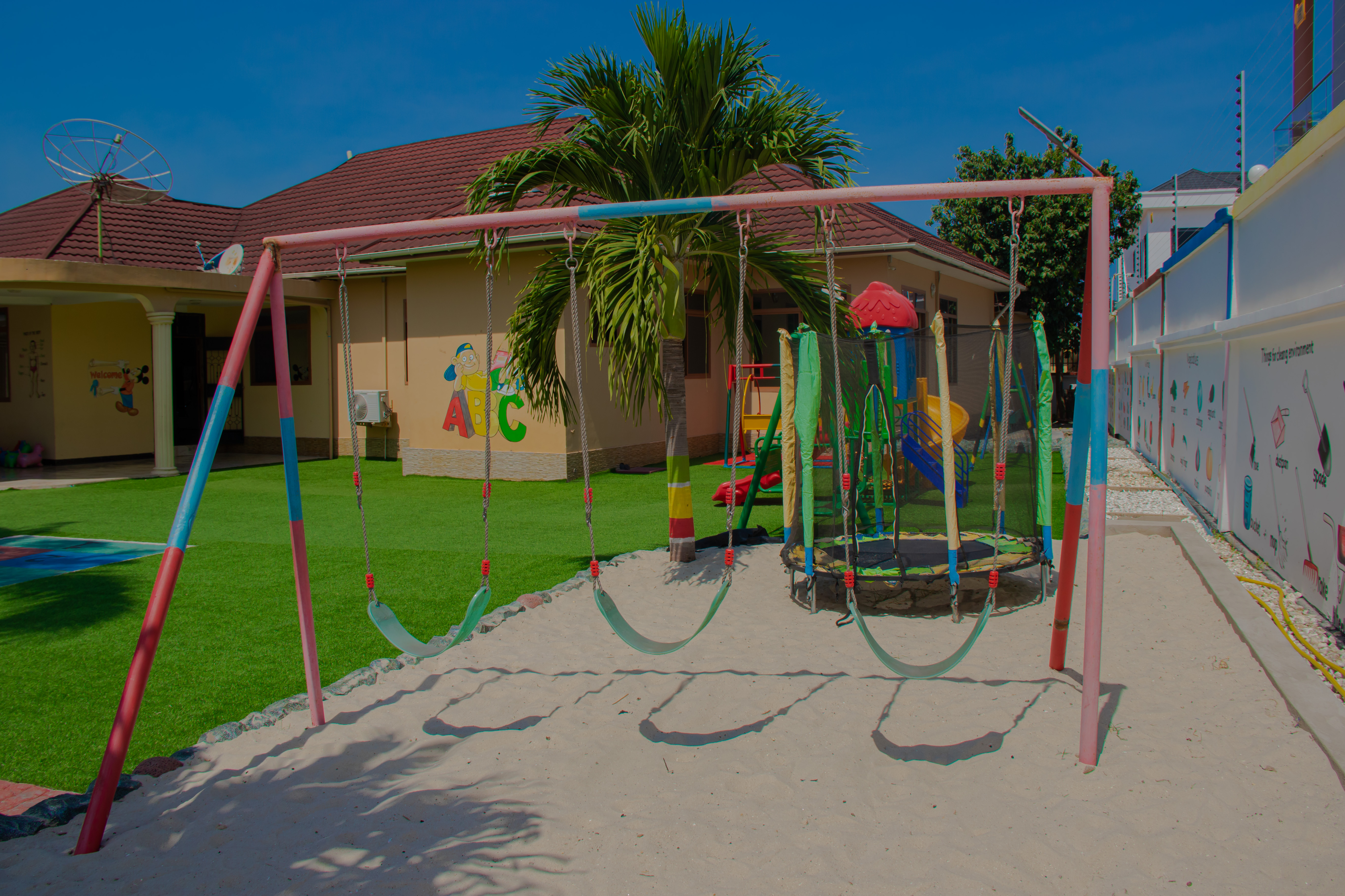 Wide view of playground